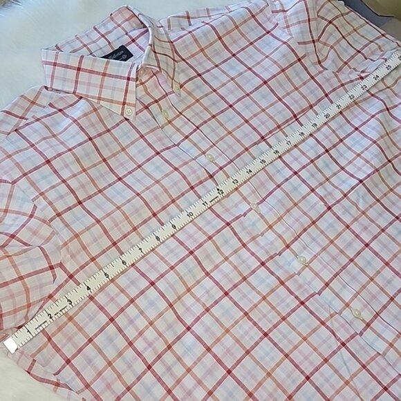 TOM JAMES EXECUTIVE COLLECTION Hand Tailored Plaid Windowpane Office Dress Shirt - Picture 9 of 10